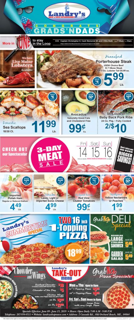 Weekly Flyer - June 9th - Landry's Shop 'n Save | Old Orchard Beach, Maine