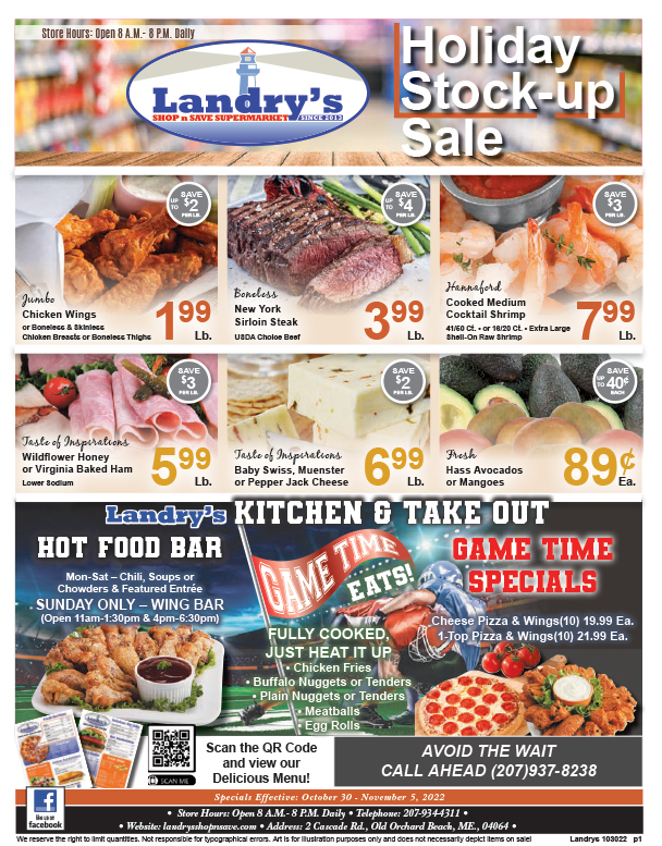 October 30th, 2022 Landry's Shop 'n Save Old Orchard Beach, Maine
