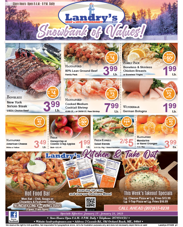 January 15th, 2022 Landry's Shop 'n Save Old Orchard Beach, Maine