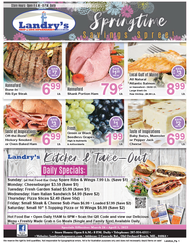March 26th, 2023 Landry's Shop 'n Save Old Orchard Beach, Maine