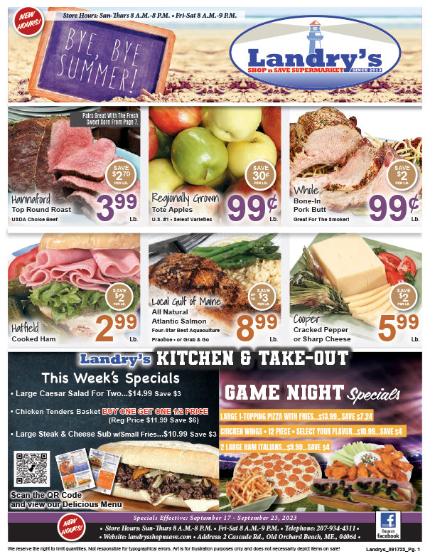 September 17th, 2023 Landry's Shop 'n Save Old Orchard Beach, Maine